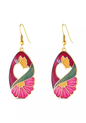 Susan Caplan Vintage 1980s floral-embellishment earrings - Gold