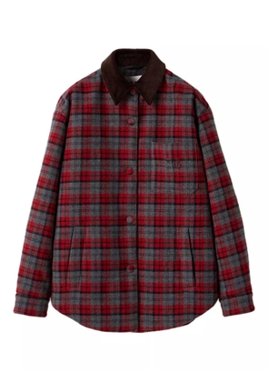Miu Miu plaid-check down jacket - Red