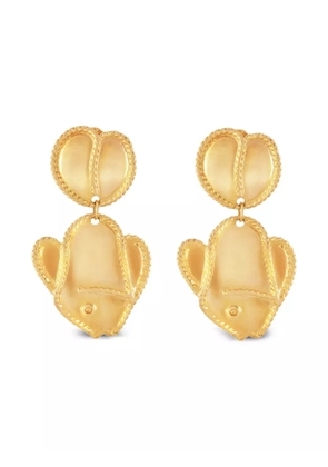 Susan Caplan Vintage 1980s fish clip-on earrings - Gold