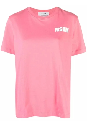 MSGM logo-print cotton T-shirt - Pink