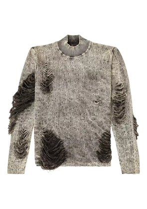 Diesel K-Fjordi frayed mock-neck sweater - Grey