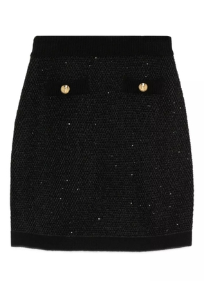 Elisabetta Franchi button-embellishment skirt - Black