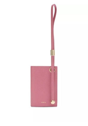 Furla Laura leather strap card holder - Pink