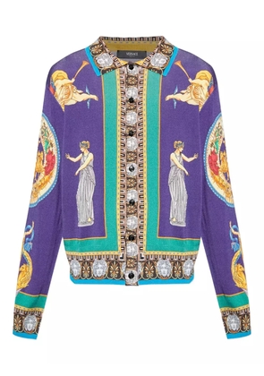 Versace Hall Of Statues silk cardigan - Purple