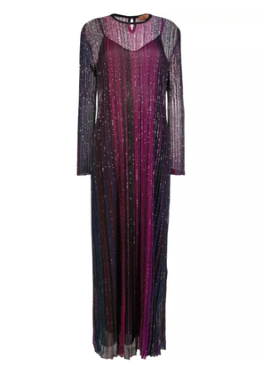 Missoni sequin-embellished pleated maxi dress - Pink