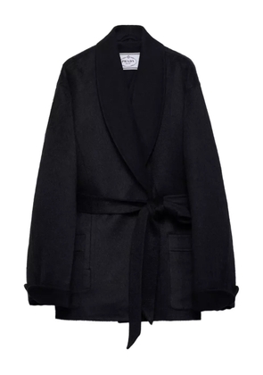 Prada shawl-collar belted coat - Black