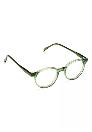Kador round-frame clear-lens glasses - Green