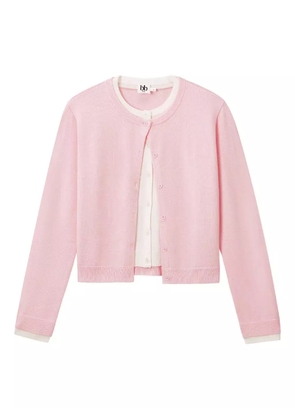 b+ab button-detail long-sleeves cardigan - Pink