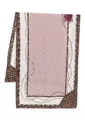 LIU JO Catena leopard-print chain scarf - Neutrals
