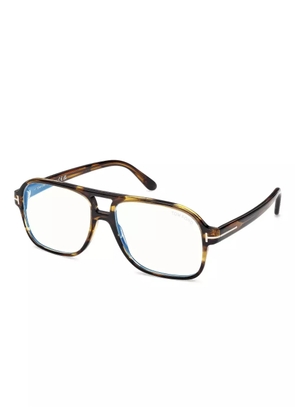 TOM FORD Eyewear tortoiseshell navigator-frame glasses - Brown