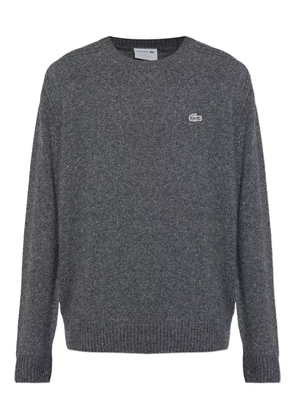 Lacoste crocodile-embroidered wool sweater - Grey