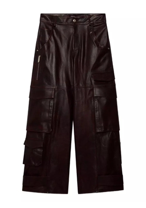 GCDS cargo leather trousers - Red