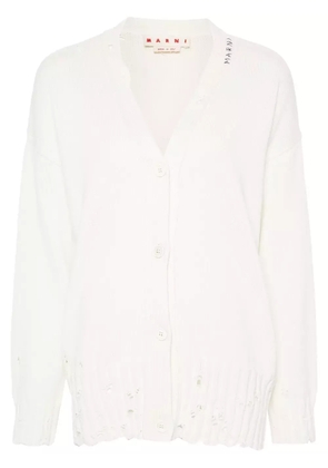 Marni crochet-knit cotton jumper - White