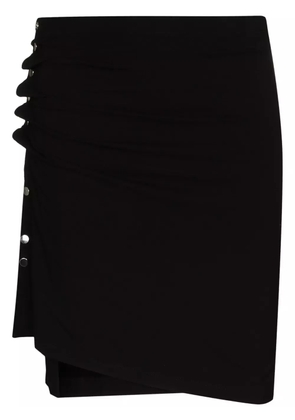 Rabanne ruched-detail asymmetric miniskirt - Black