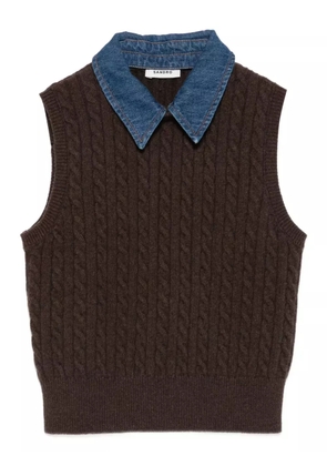 SANDRO cable-knit vest - Brown