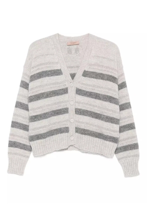 TWINSET striped cardigan - Grey
