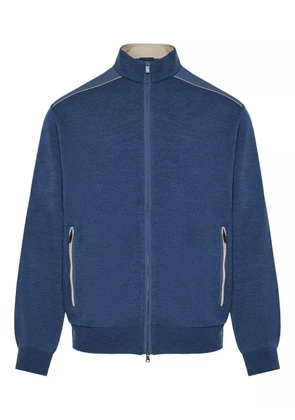 Paul & Shark zip-fastening contrast-panel sweater - Blue