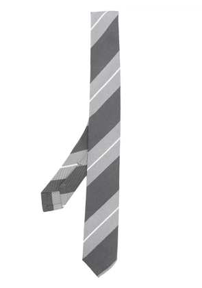Thom Browne diagonal stripe pattern tie - Grey