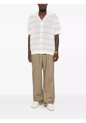Casablanca striped short-sleeve shirt - White