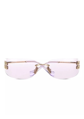 Miu Miu Eyewear logo-appliqué sunglasses - Gold