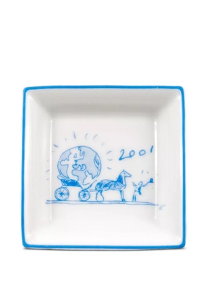 Hermès Pre-Owned 2001 globe-print organizer tray (8cm x 8cm) - White