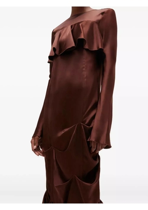 GANNI ruffled maxi dress - Brown
