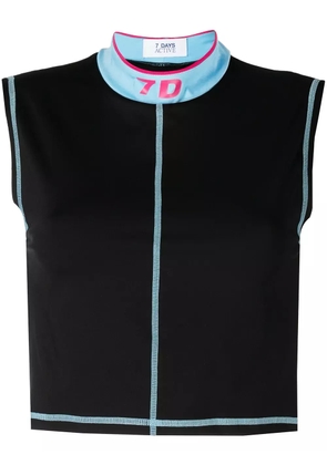 7 DAYS Active logo-print sleeveless top - Black
