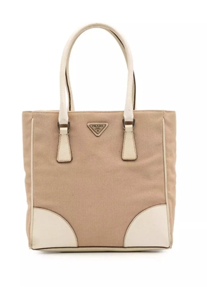 Prada Pre-Owned 2000-2013 Cinghiale Trimmed Canvas Canapa tote bag - Brown