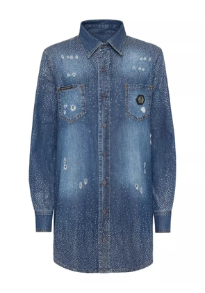 Philipp Plein rhinestone-embellished shirt - Blue