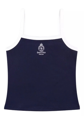 Sporty & Rich contrast-binding ribbed top - Blue