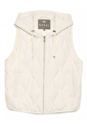 N.Peal Padded hood gillet - White