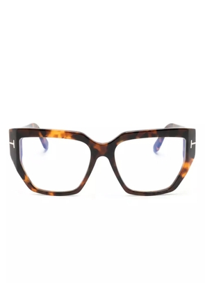 TOM FORD Eyewear geometric-frame glasses - Brown