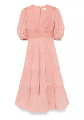 ZIMMERMANN pleated midi dress - Pink