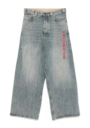 Balenciaga logo-embroidered jeans - Blue