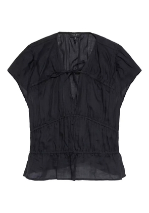 rag & bone ties smocked top - Black