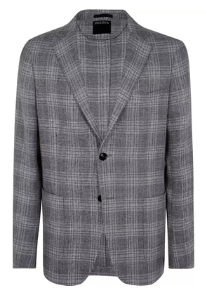 Zegna check-pattern blazer - Grey