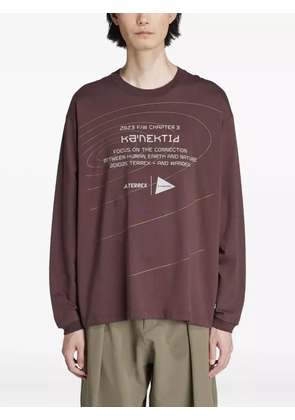 adidas graphic-print long-sleeve sweater - Brown