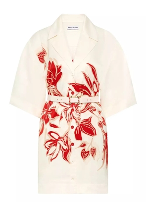 Rebecca Vallance Tallara floral-print belted mini dress - White