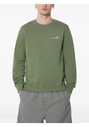 A.P.C. logo-embroidered crew-neck sweatshirt - Green
