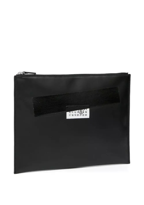 MM6 Maison Margiela logo-patch cutch bag - Black