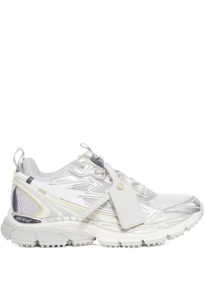 Off-White leather-tag lace-up sneakers - Grey