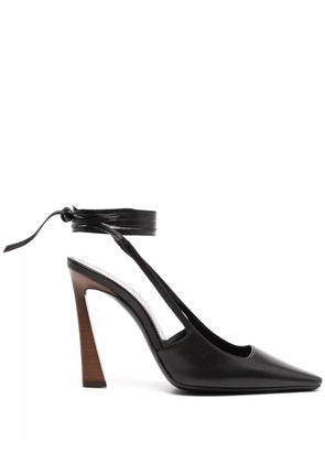 Saint Laurent 105mm ankle-strap leather pumps - Black
