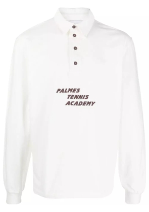 Palmes logo-print button-up sweatshirt - White