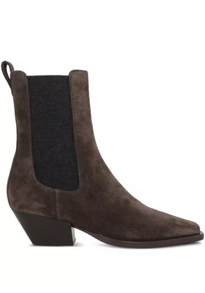Brunello Cucinelli 55mm monili-embellished suede boots - Brown