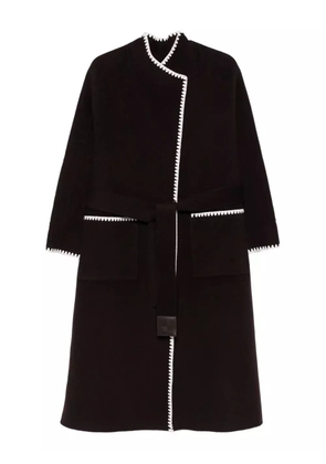 Maje scallop-trimmed belted coat - Brown