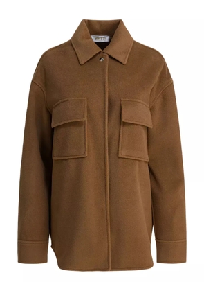 Semper patch-pocket collared shirt jacket - Brown