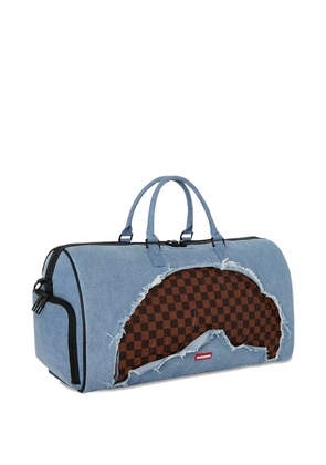 Sprayground check-panel denim shoulder bag - Blue