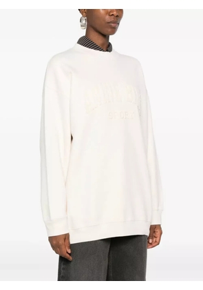 ANINE BING embroidered-logo sweatshirt - Neutrals