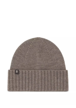 Boggi Milano rib-knit beanie - Brown