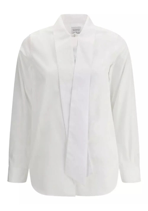 Sara Roka neck-tie shirt - White